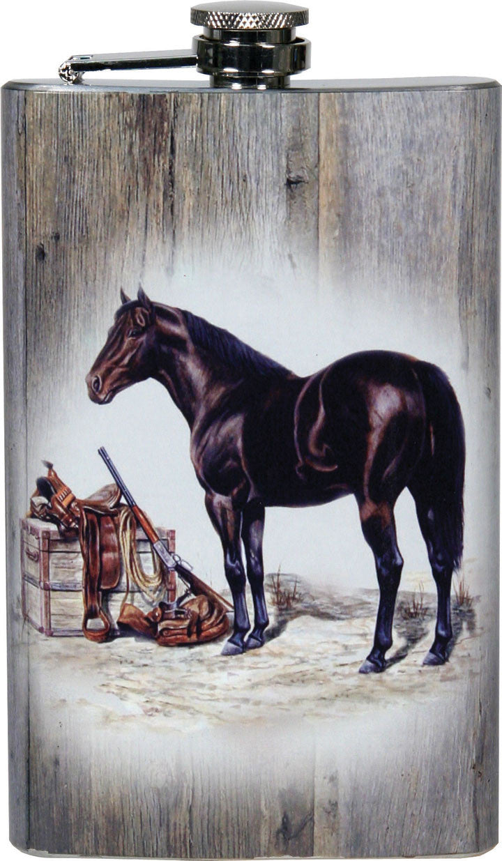 Horse with Gun and Saddle Flask