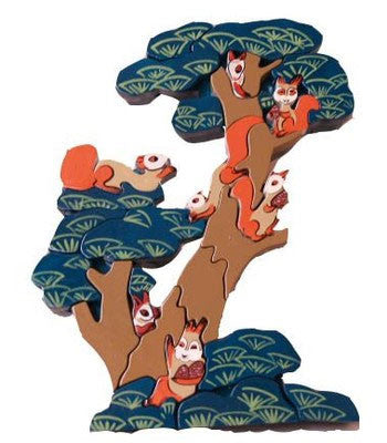 Squirrel Puzzle Solid Wood Painted - Squirrels and More