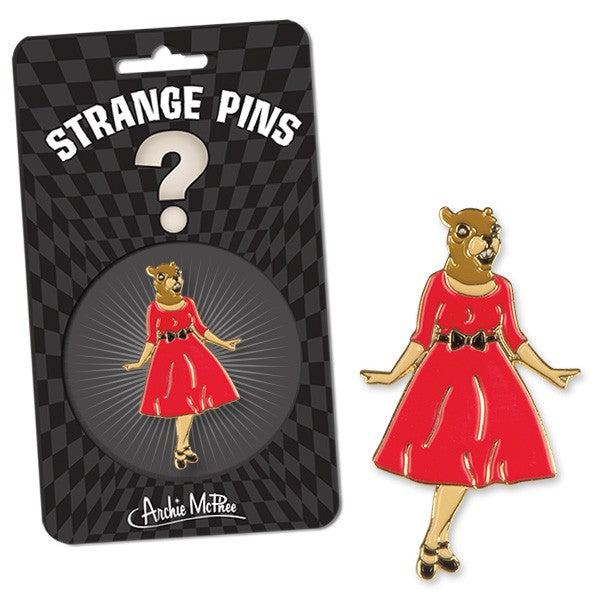 Squirrel in Red Dress Strange Pin