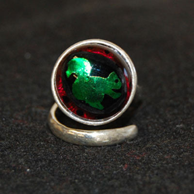 Sterling Silver and Glass Squirrel Ring - Squirrels and More - 1