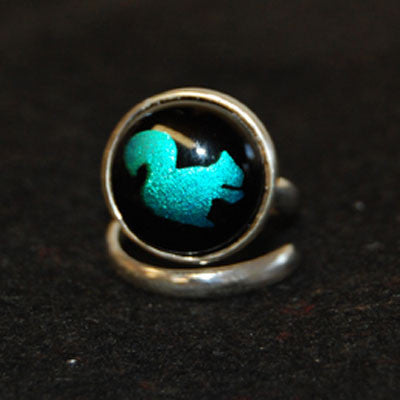 Sterling Silver and Glass Squirrel Ring - Squirrels and More - 2